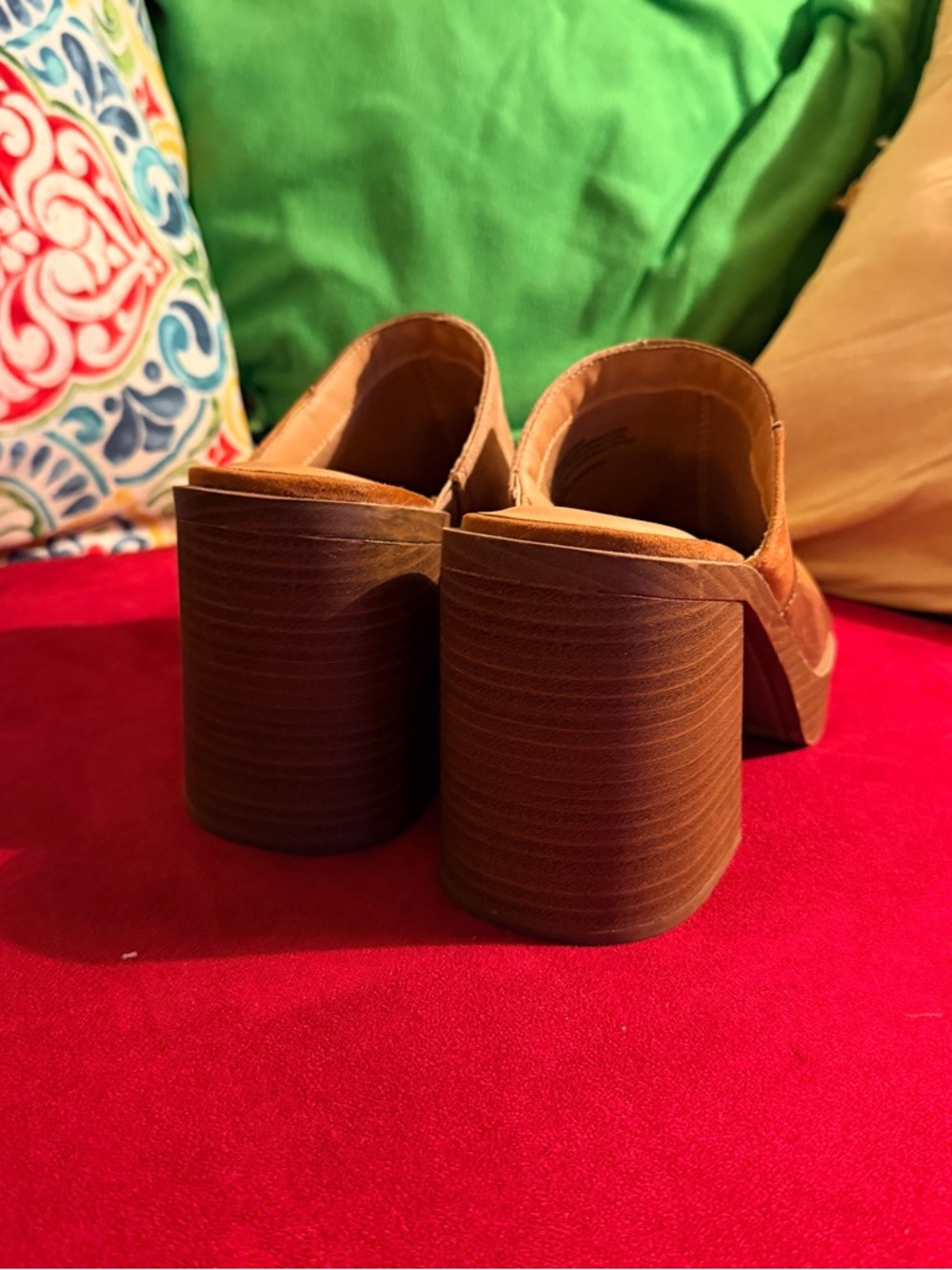 Universal Thread Patchwork Suede Mule Heels in Brown and Tan - Picture 6 of 14